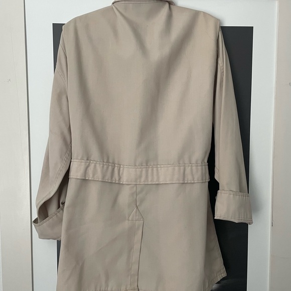 VINTAGE Women's Beige Utility Jacket with Contrasting Suede Yoke - Picture 3 of 4